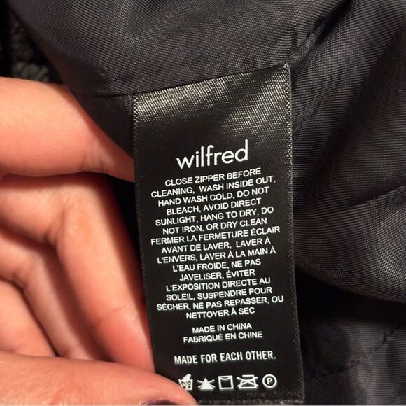 Aritzia Wilfred Tempest Jacket Sherpa Collar Black- Size Medium - Picture 11 of 13